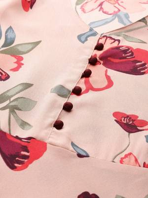 Peach Printed Polyester Women Kurta & Kurtis 2