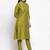 Green Striped Cotton Women Kurta set