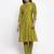 Green Striped Cotton Women Kurta set