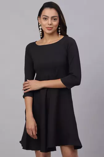 Black  Polyester Dress