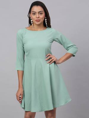 Green  Polyester Dress 1