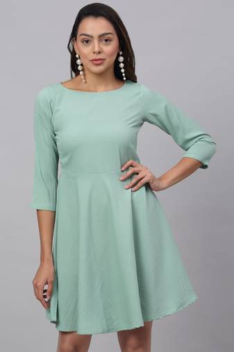 Green  Polyester Dress