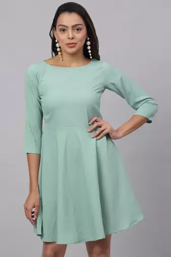 Green  Polyester Dress