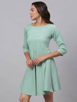 Green  Polyester Dress 2