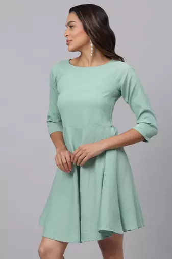 Green  Polyester Dress
