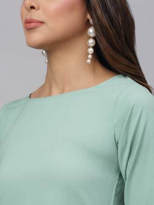 Green  Polyester Dress 3
