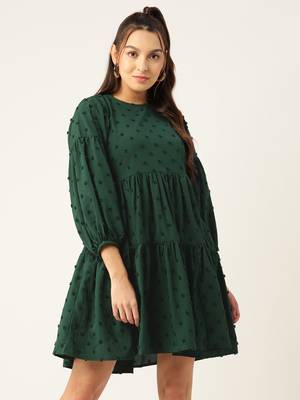 Green  Georgette Dress 1
