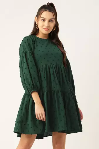 Green  Georgette Dress