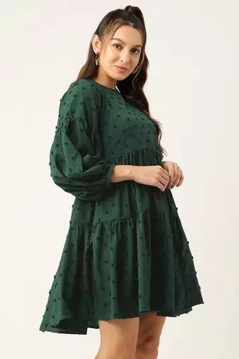Green  Georgette Dress