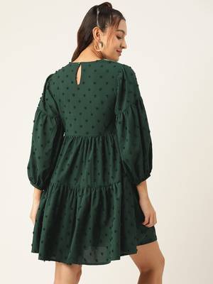 Green  Georgette Dress 3