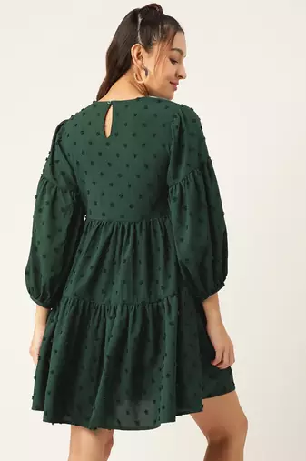 Green  Georgette Dress