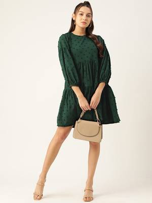 Green  Georgette Dress 4