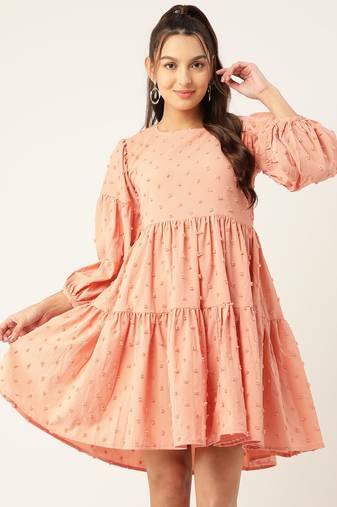 Peach  Georgette Dress