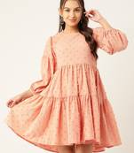 Peach  Georgette Dress