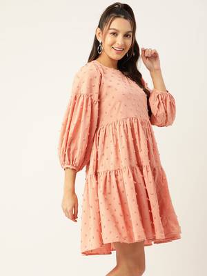 Peach  Georgette Dress 2