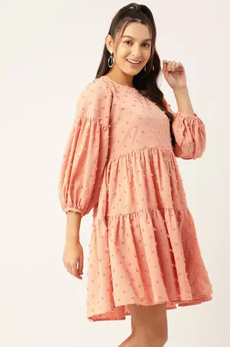 Peach  Georgette Dress