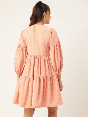 Peach  Georgette Dress 3