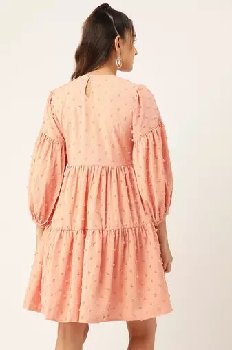 Peach  Georgette Dress