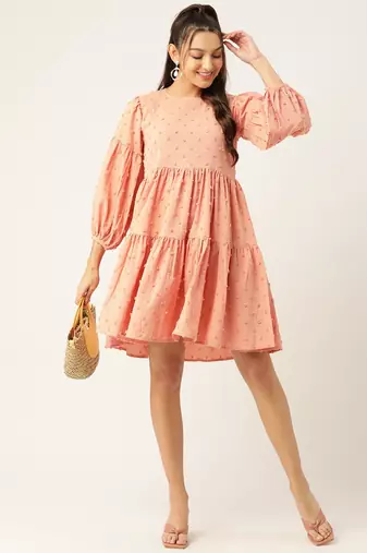 Peach  Georgette Dress
