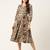 Brown Printed Crepe Dress