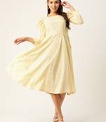 Yellow Printed Crepe Dress