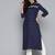 Navy Blue Embroidered Viscose rayon Kurti