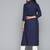 Navy Blue Embroidered Viscose rayon Kurti