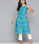 Blue Printed Cotton Kurti