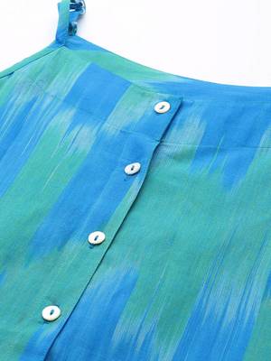 Blue Printed Cotton Kurti 2