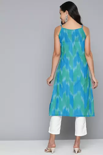 Blue Printed Cotton Kurti