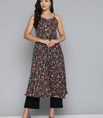 Black Printed Georgette Kurti