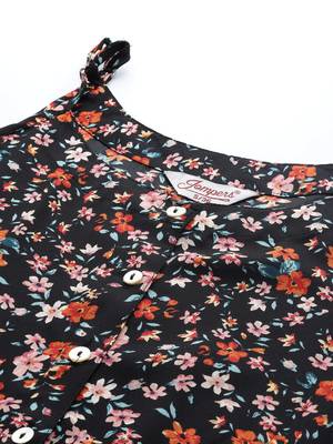 Black Printed Georgette Kurti 2