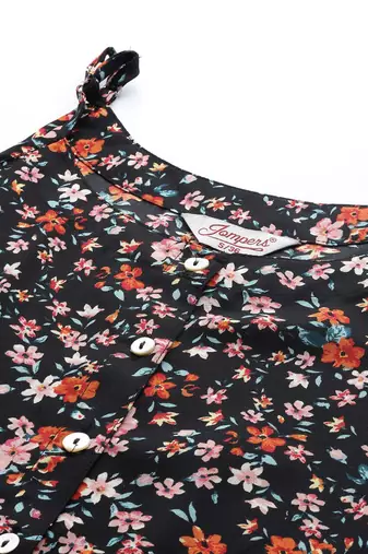 Black Printed Georgette Kurti