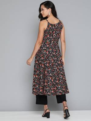 Black Printed Georgette Kurti 4