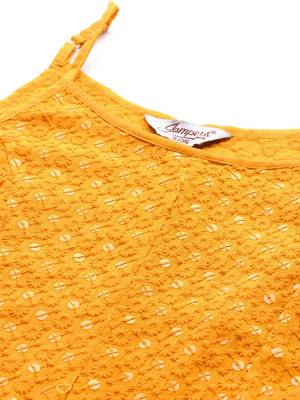 Mustard Embroidered Rayon Dress 2