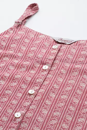 Red Printed Cotton blend Kurti