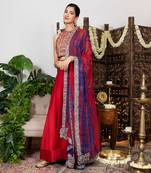 Red Embroidered Lehenga Set