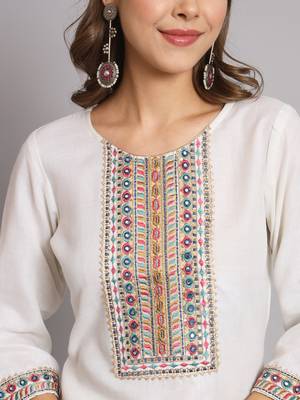   women kurta and trousers pant set cotton blend 3