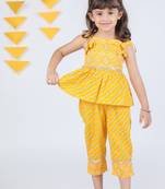 Budding bees 2pcs Festive Flair STRIPE PRINT Infant Set with wallet-Yellow