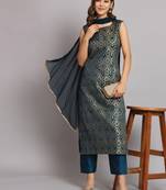   women kurta and trousers pant set silk blend