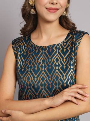   women kurta and trousers pant set silk blend 3