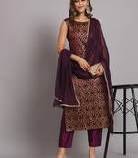   women kurta and trousers pant set silk blend