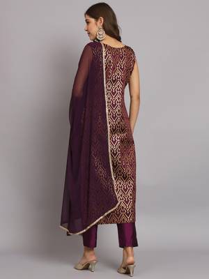   women kurta and trousers pant set silk blend 2