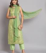   women kurta and trousers pant set silk blend