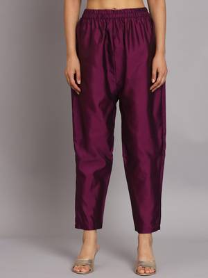   women kurta and trousers pant set silk blend 4