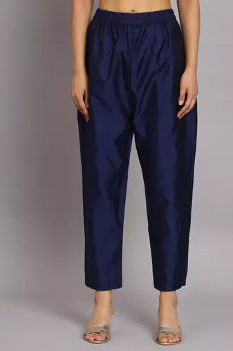   women kurta and trousers pant set silk blend