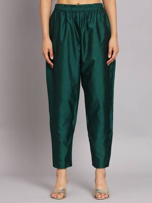   women kurta and trousers pant set silk blend 4