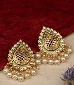 Classiques Leaf and Pearl Gold Danglers