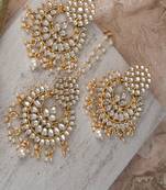 Statement Ethnic Gold Plated Maang Tikka Set with Earring