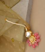 Gold Plated Kundan Mangtikka with Pink Stones